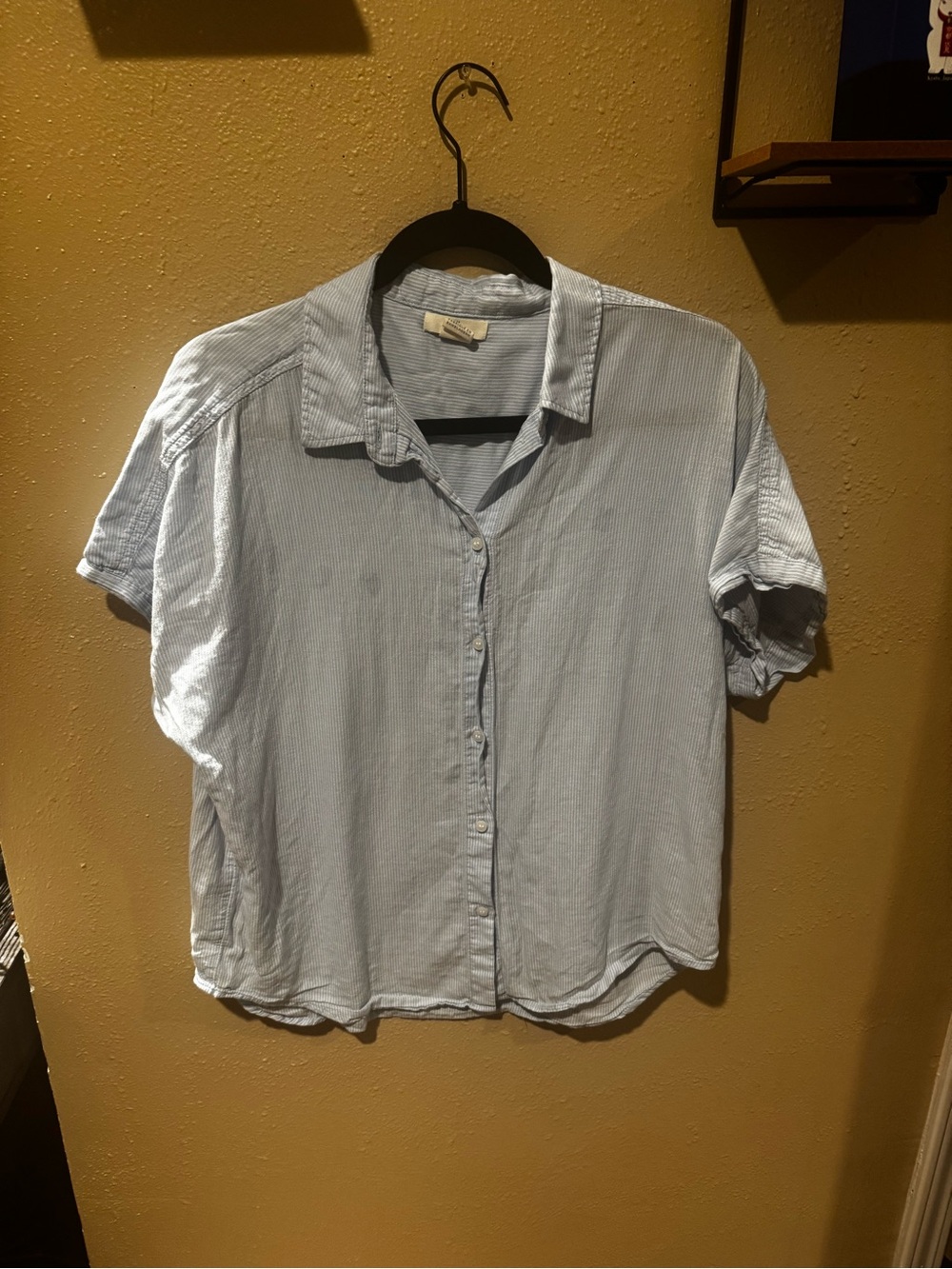 H&M Light Blue Striped Button-Down Shirt